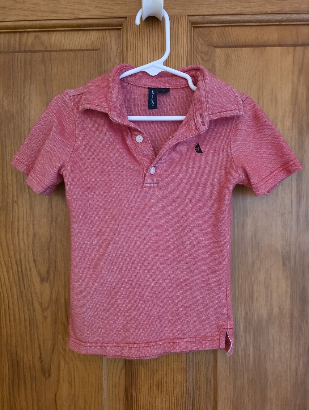 LIKE NEW Janie and Jack Red Heather Sailboat Polo Top Size 3